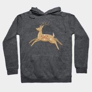 Leaping Folk Reindeer Hoodie